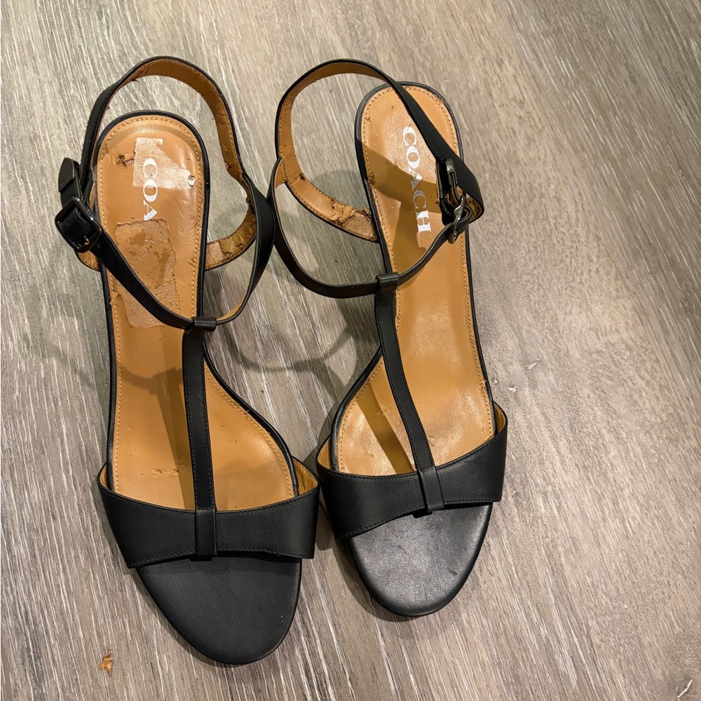 Coach Open Toe Kitten Heel